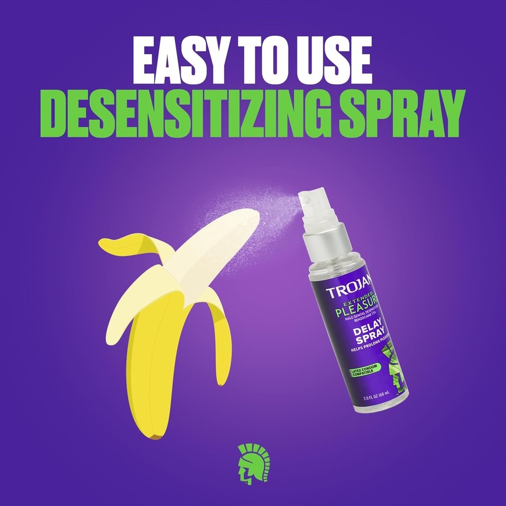 Trojan Extended Pleasure Delay Spray for Men, 2.0 fl oz