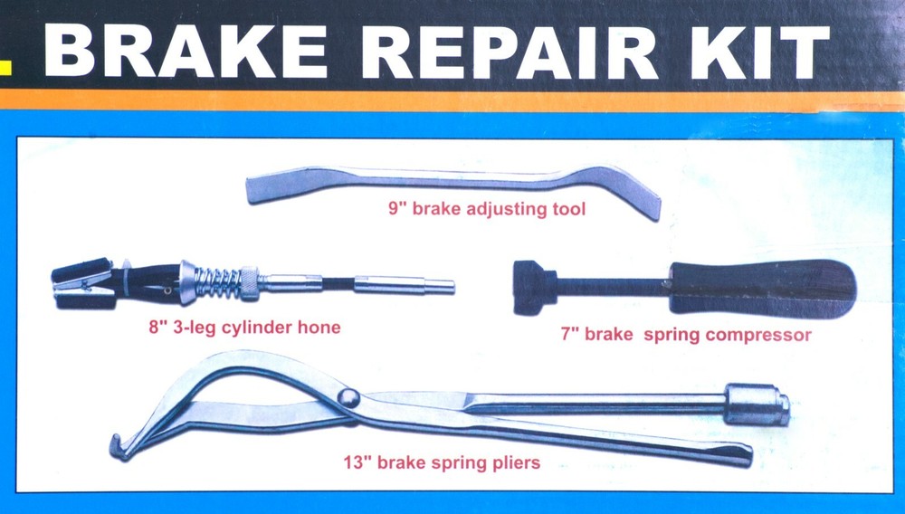 4 Piece Brake Tools - Spoon - Hone - Pliers - Spring Compressor -Cal Hawk CZBT4P
