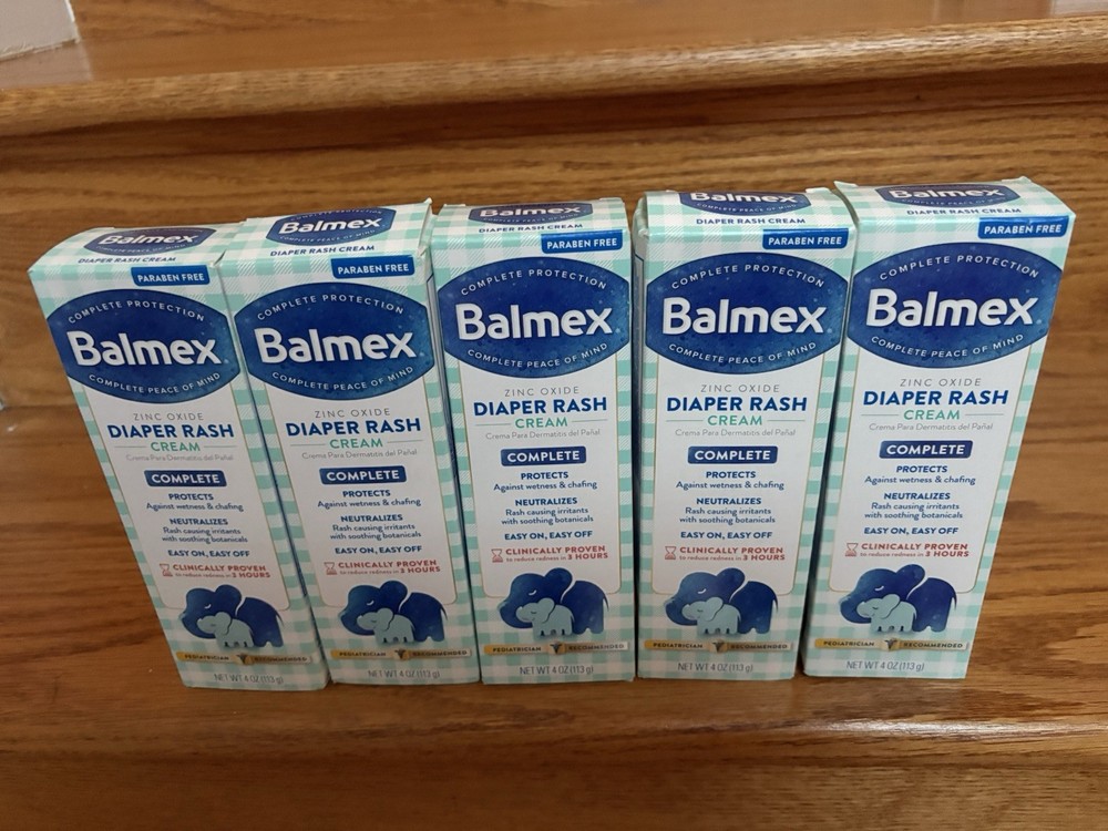 5 sealed boxes Balmex Complete Diaper Rash Cream  4oz each