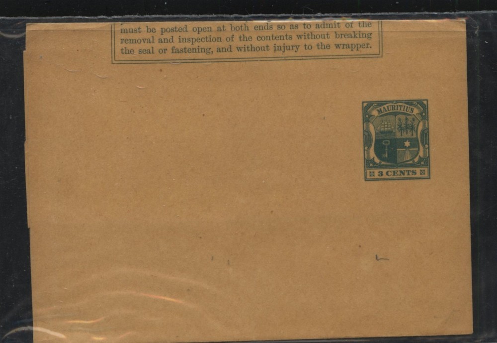 Mauritius  wrapper  3 cents  unused        MS0112