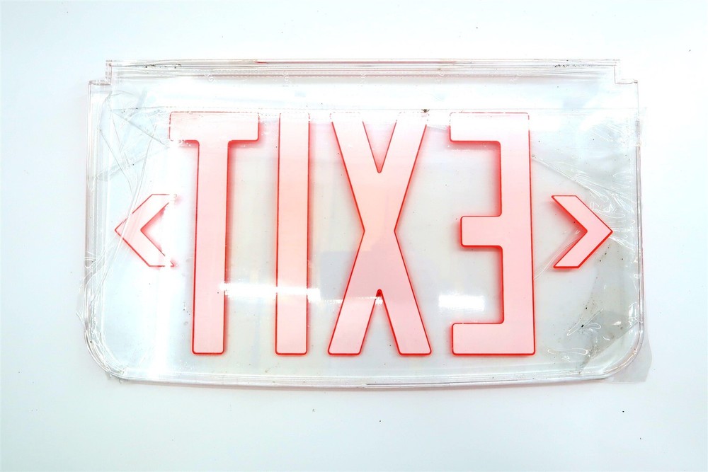 New SURE-LITES EXIT Directional Sign ~ Single Sided, Plexiglass / Plastic