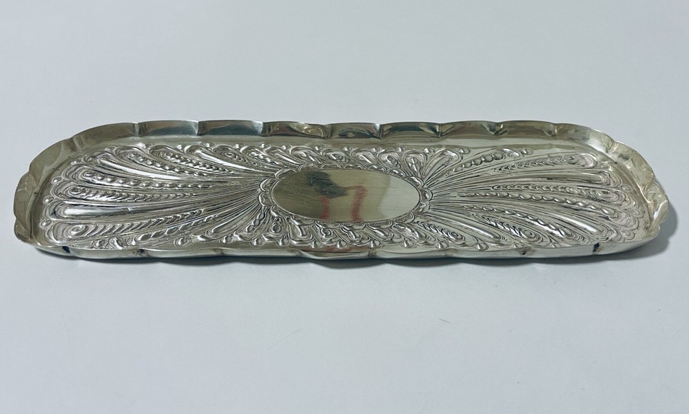 Antique Victorian Solid Sterling Silver Pin Tray Dressing Table 1896