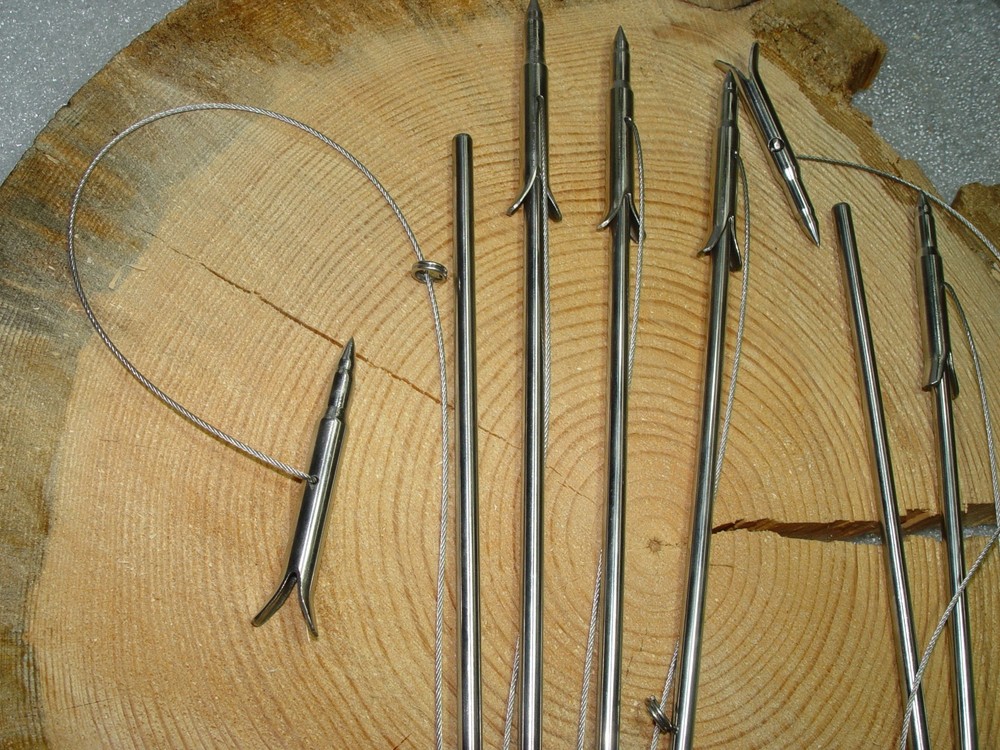Slip Tip for Pole Spear 6mm Threading 13" with steel cable