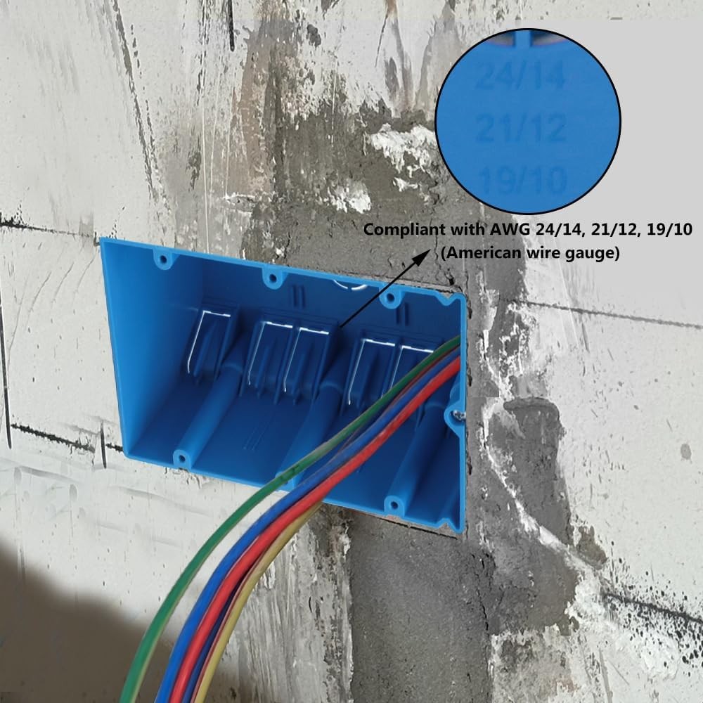 XGGYA 3 Gang Electrical Box Adjustable,Blue Boxes 1, 3