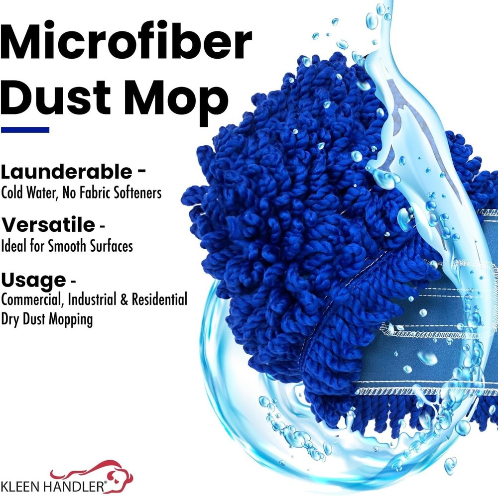 24 Inch Microfiber Dust Mop, Medium Washable Commercial, Sweeper, Janitorial ...