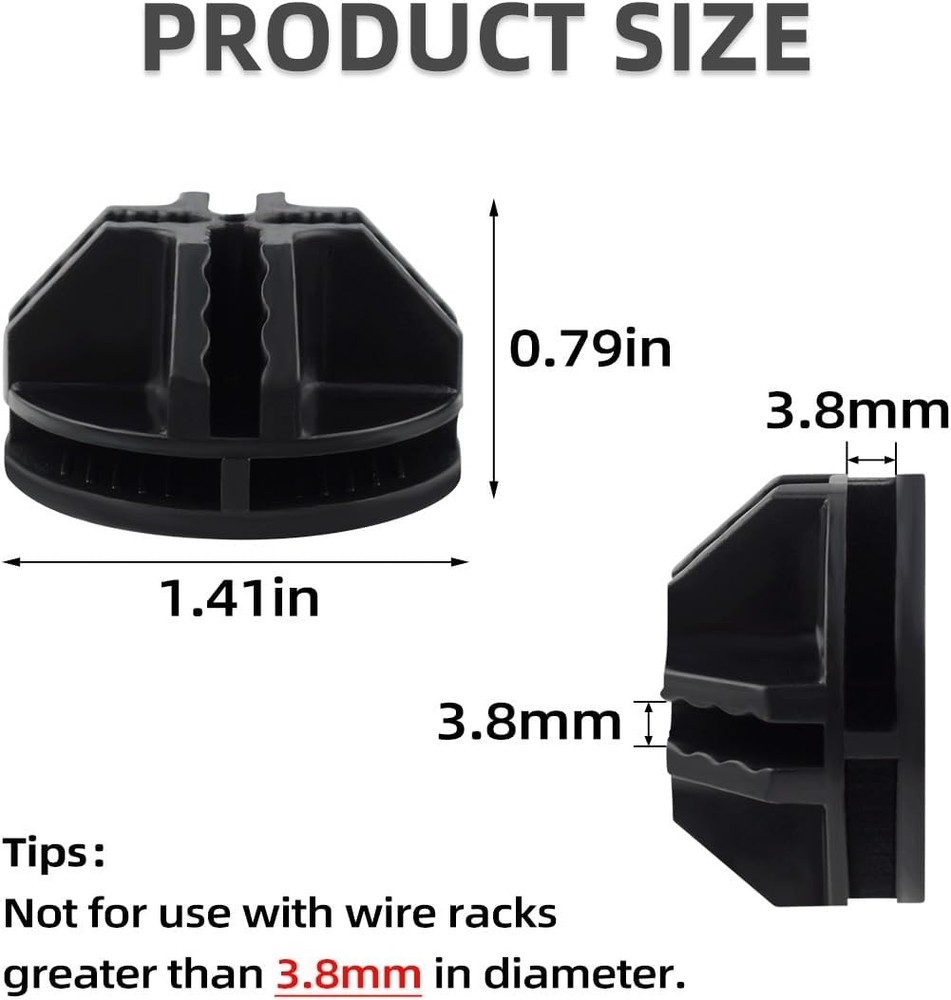 16PCS Plastic Cube Connectors for Wire Storage Grid Modular Shelving Black