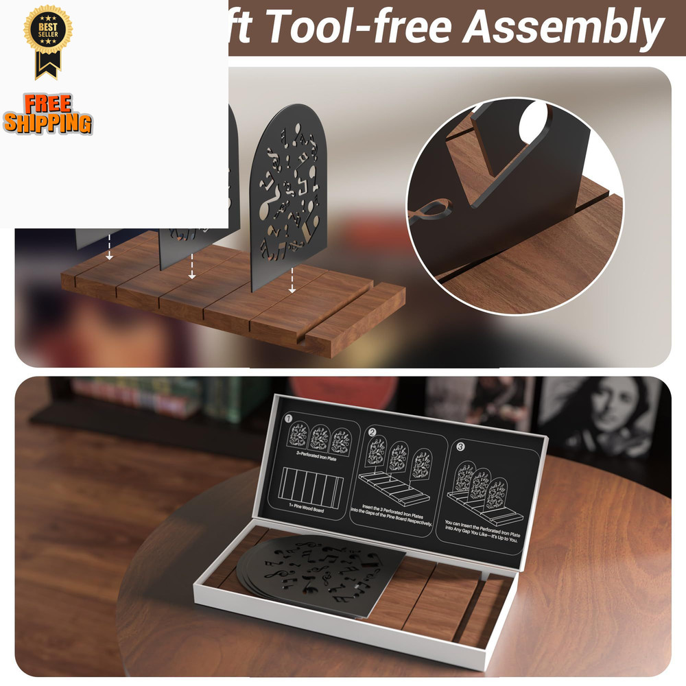 Vinyl Record Storage, Holder for 70-100 LP, Solid Pine Wood Brown