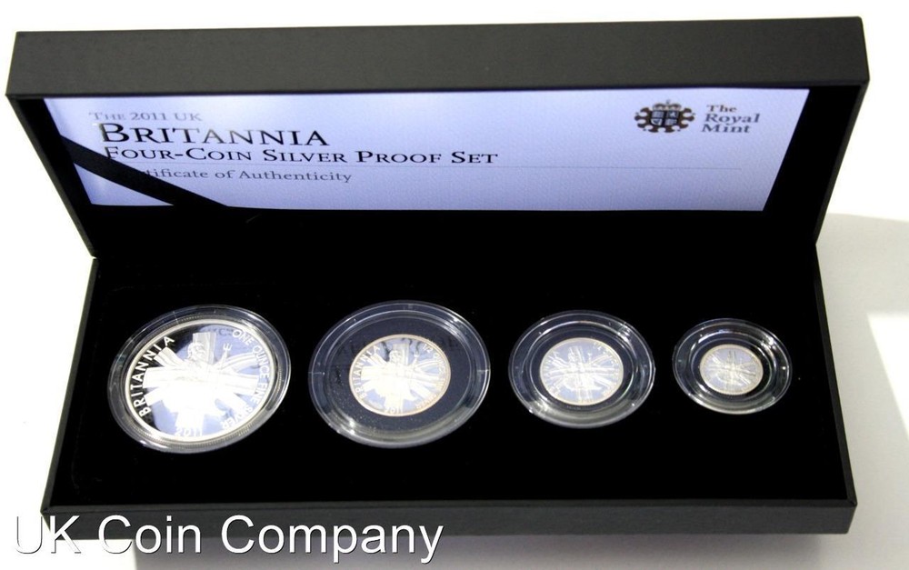 2011 Britannia Fine Silver Proof Four Coin Collection Boxed & Certificate