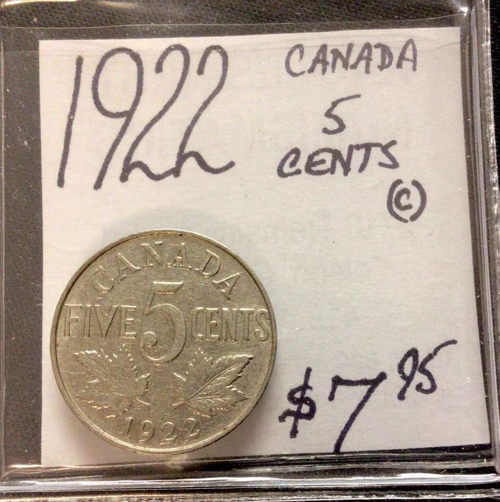 1922 Canada 5 Cents! ENN Coins