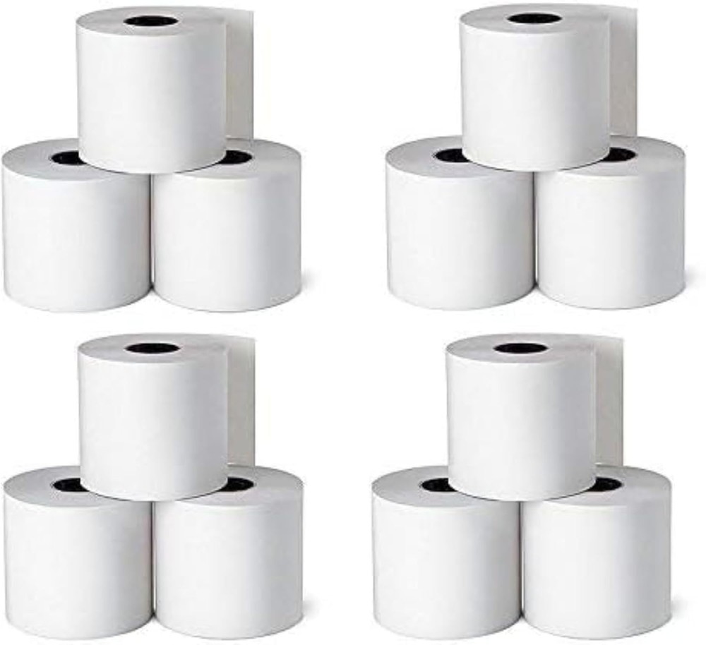 Adding Machine Rolls 2 1/4" x 130' - 12 Uncoated Rolls, Bright White