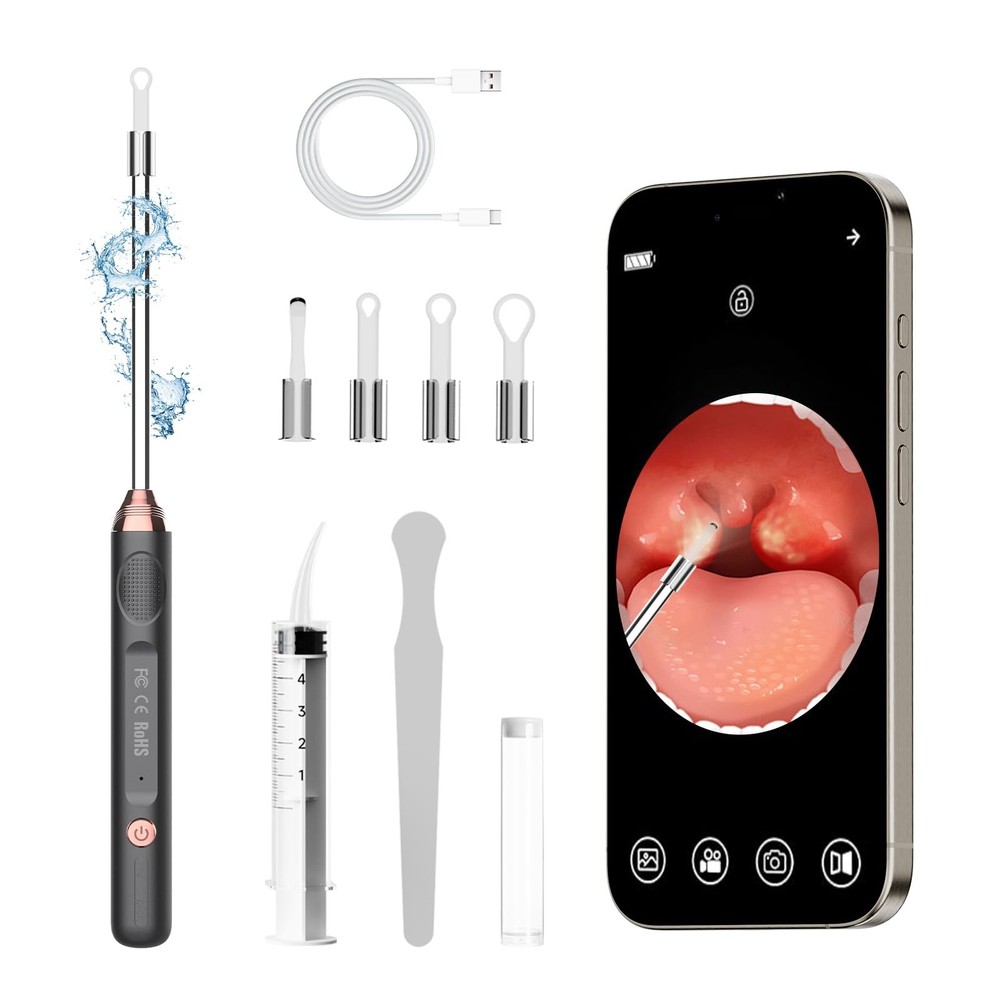 Tonsil Stone Remover with Camera，Tonsil Stone Removal Tool with LED Light，Ton...