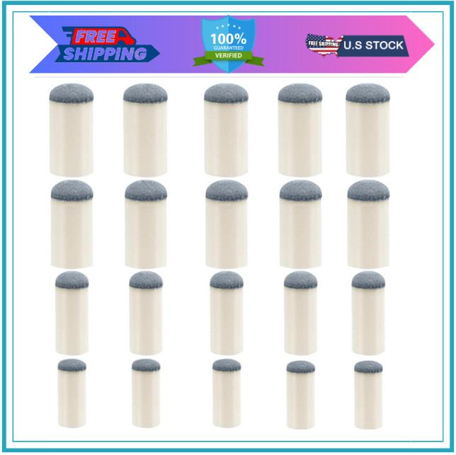Pool Cue Tips Replacement Kit 20pcs, 9/10/12/13mm, 4 Sizes