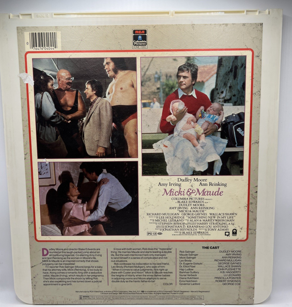 Micki & Maude RCA CED SelectaVision VideoDisc
