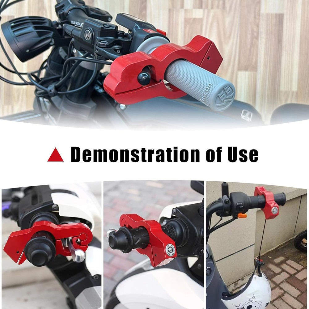 2-Piece Motorcycle Lock Set, Includes Helmet Lock and Brake Lock Combination