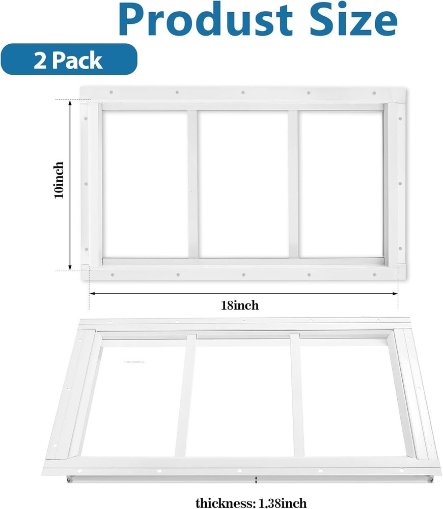 Flush Mount 10x18 Inch Shed Windows 2 Pack - Safe and Stylish Solution