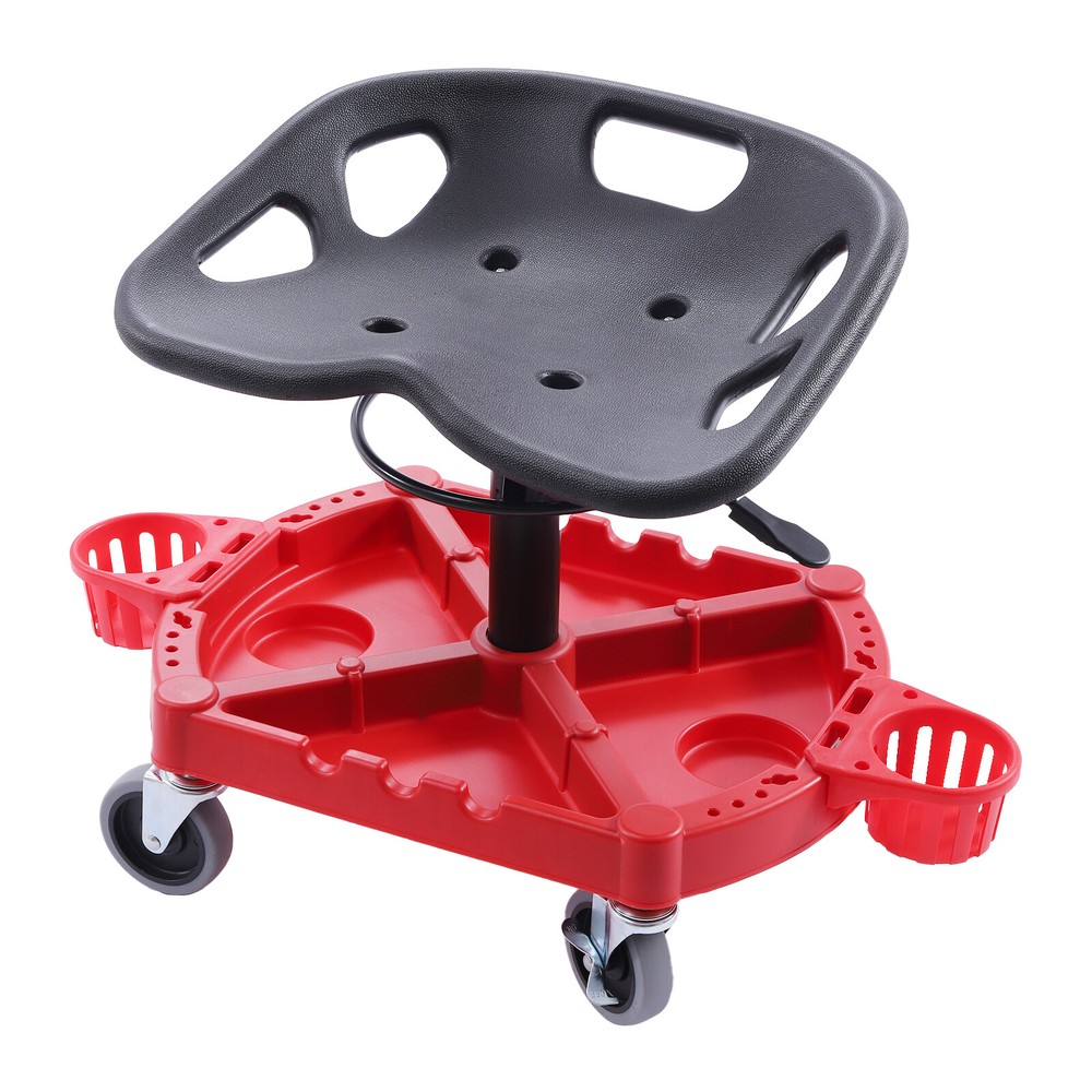 Adjustable Garage Shop Stool Rolling Work Stool Mechanic Work Seat With Casters