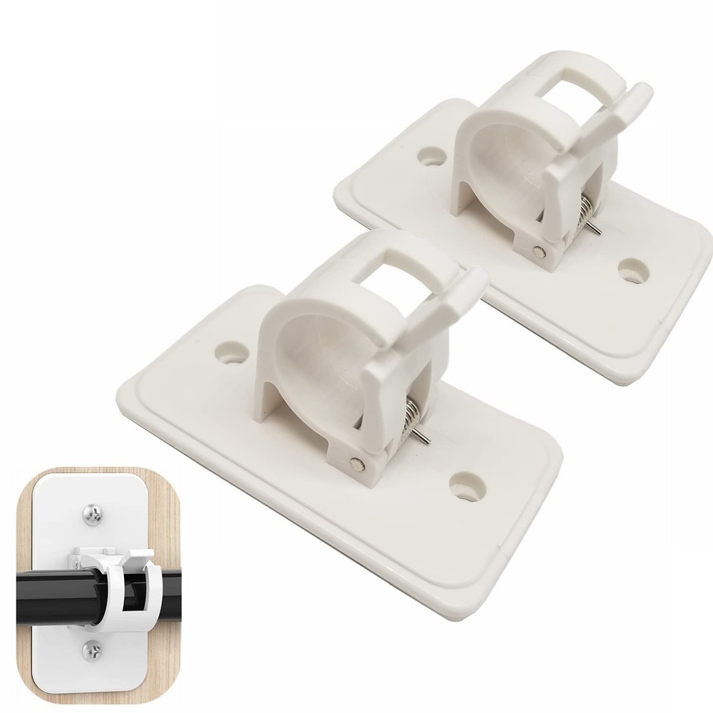 Window Hardware Rod Holders (2pack(4pcs)) - Universal Plastic & Stainless Ste...