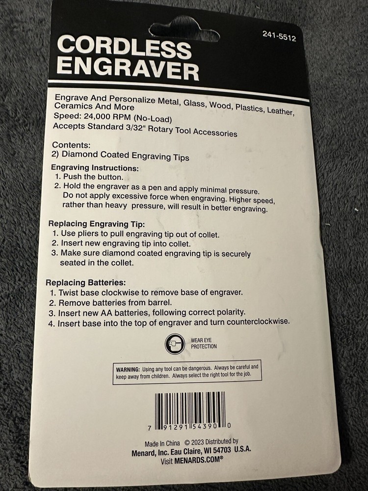 Cordless Engraver Pen with Replacement Tip - NEW