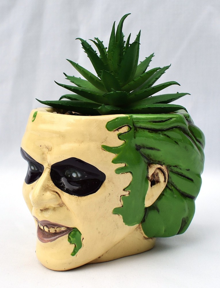 BEETLEJUICE Head - 3" Mini Planter with Artificial Aloe Succulent