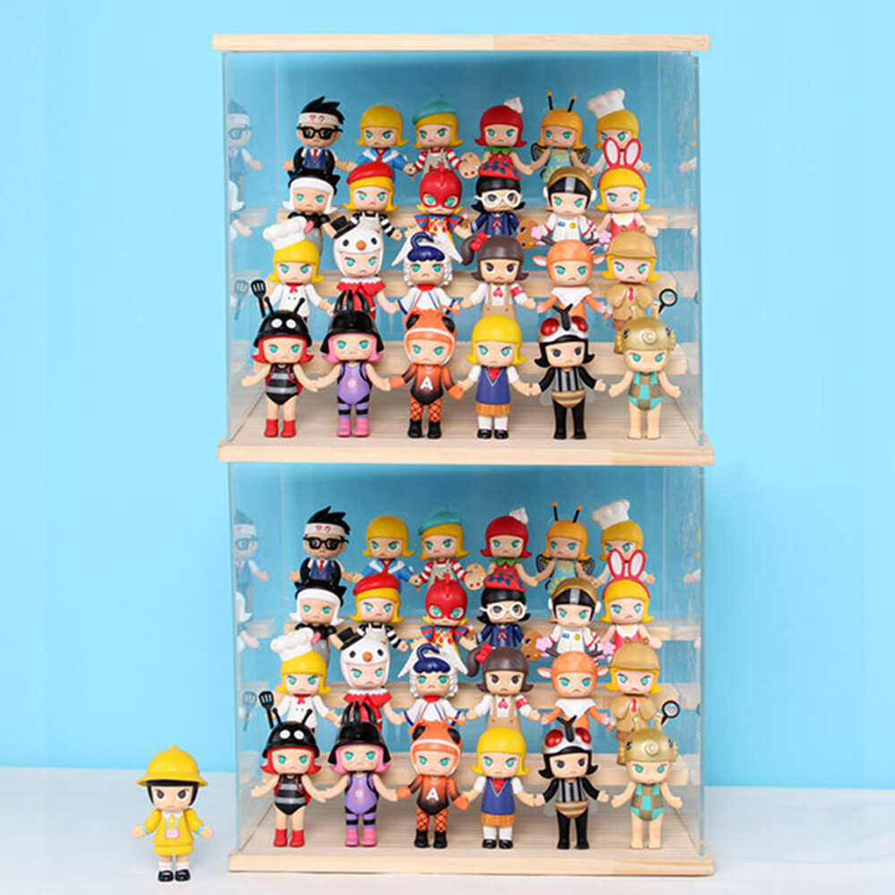 4-Layer Showcase Storage Box Dust-proof Stairs Acrylic Display Case Clear Box