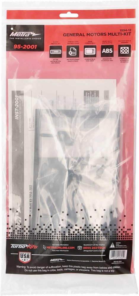Electronics 95-2001 Double DIN Installation Dash Kit for Select 1994 - 2012 GM
