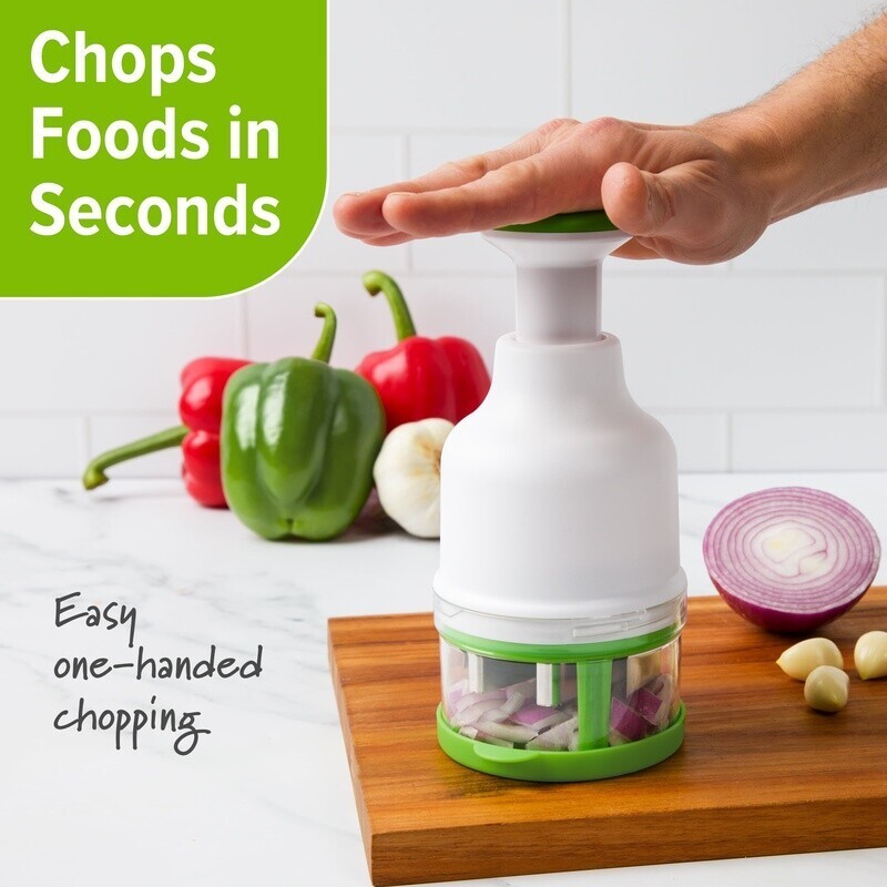 Fresh Food Chopper One Touch Rotating Blade Easy Use Kitchen Chopping Tool