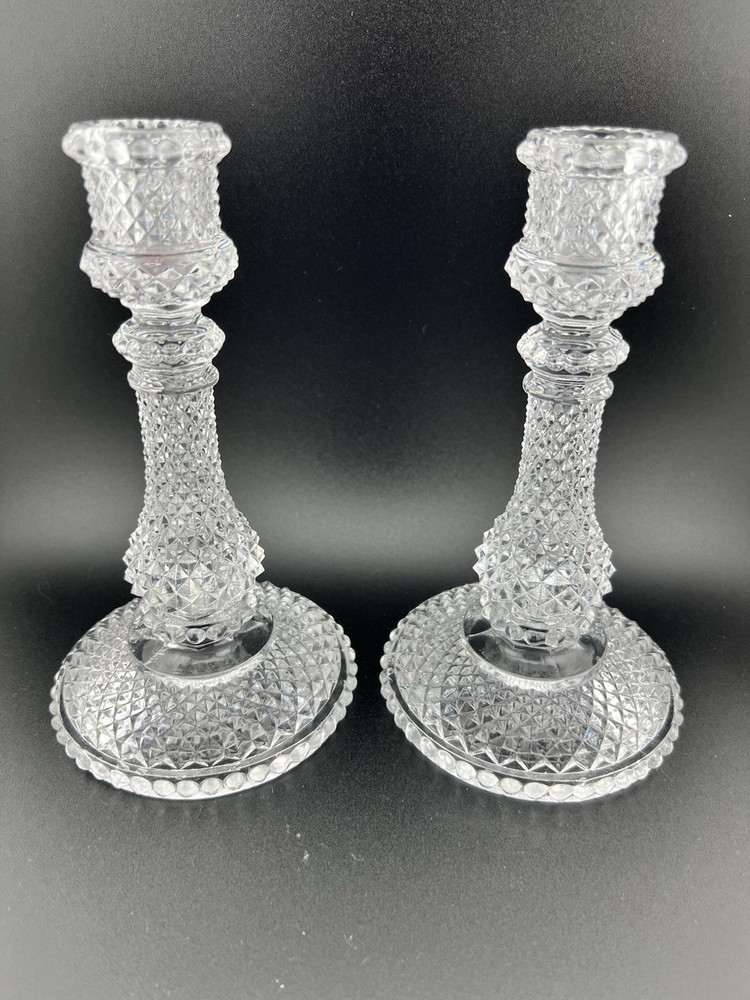 Antique Baccarat Crystal Candle Holders Rare Zenith Pattern