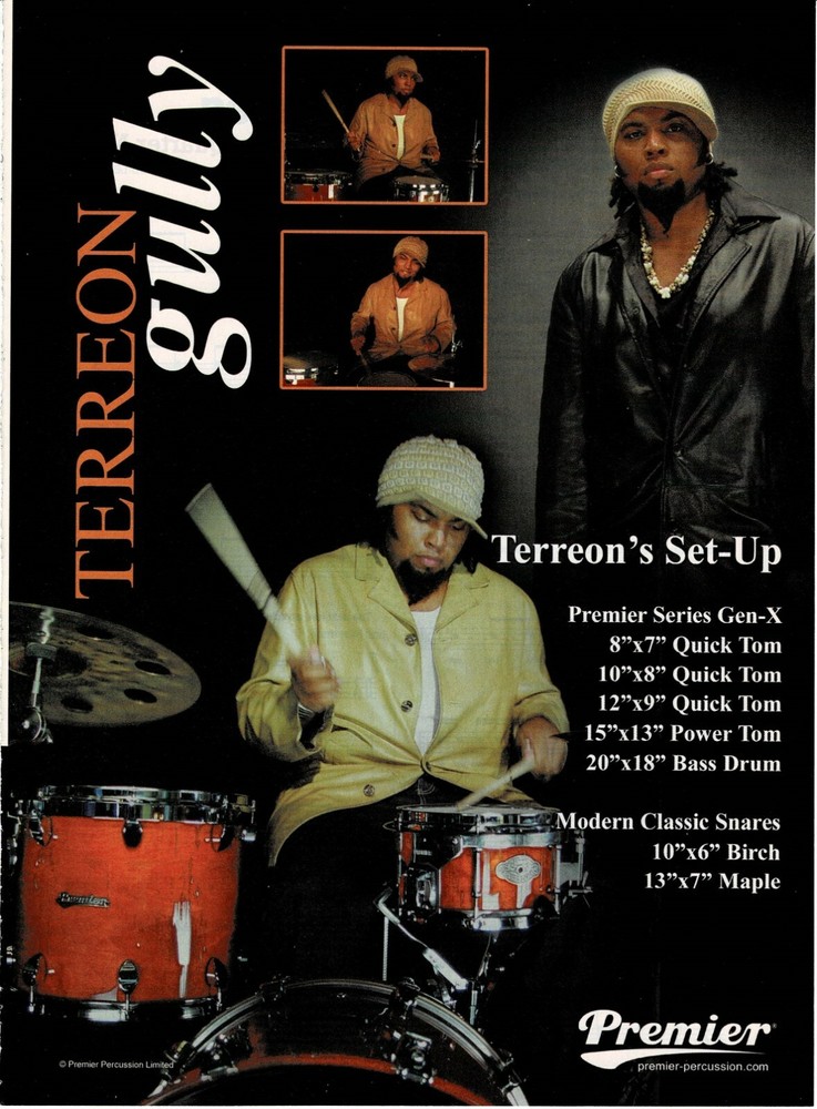 PREMIER DRUMS - TERREON GULLY - 2007 Print ADVERTISEMENT