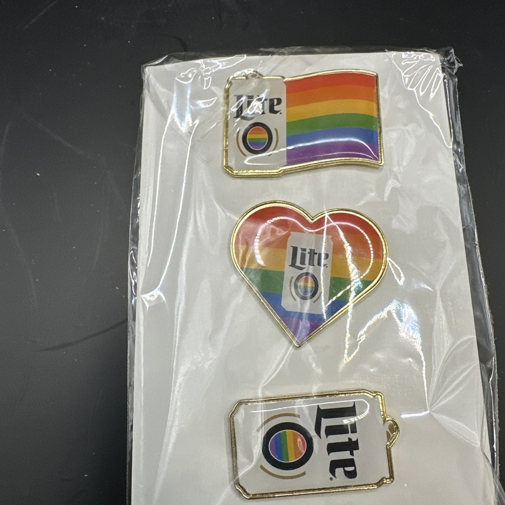 Miller Light Pride Rainbow 3 Pack Pin Set New