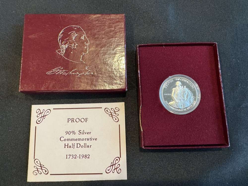 1982 George Washington Commemorative 90% Silver Half Dollar US Mint Proof 3