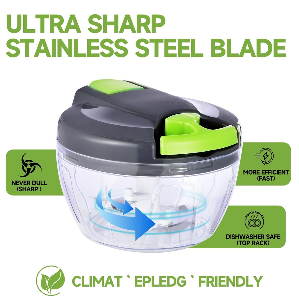 Manual Food Processor Vegetable Chopper Portable Hand Pull String Garlic Mincer