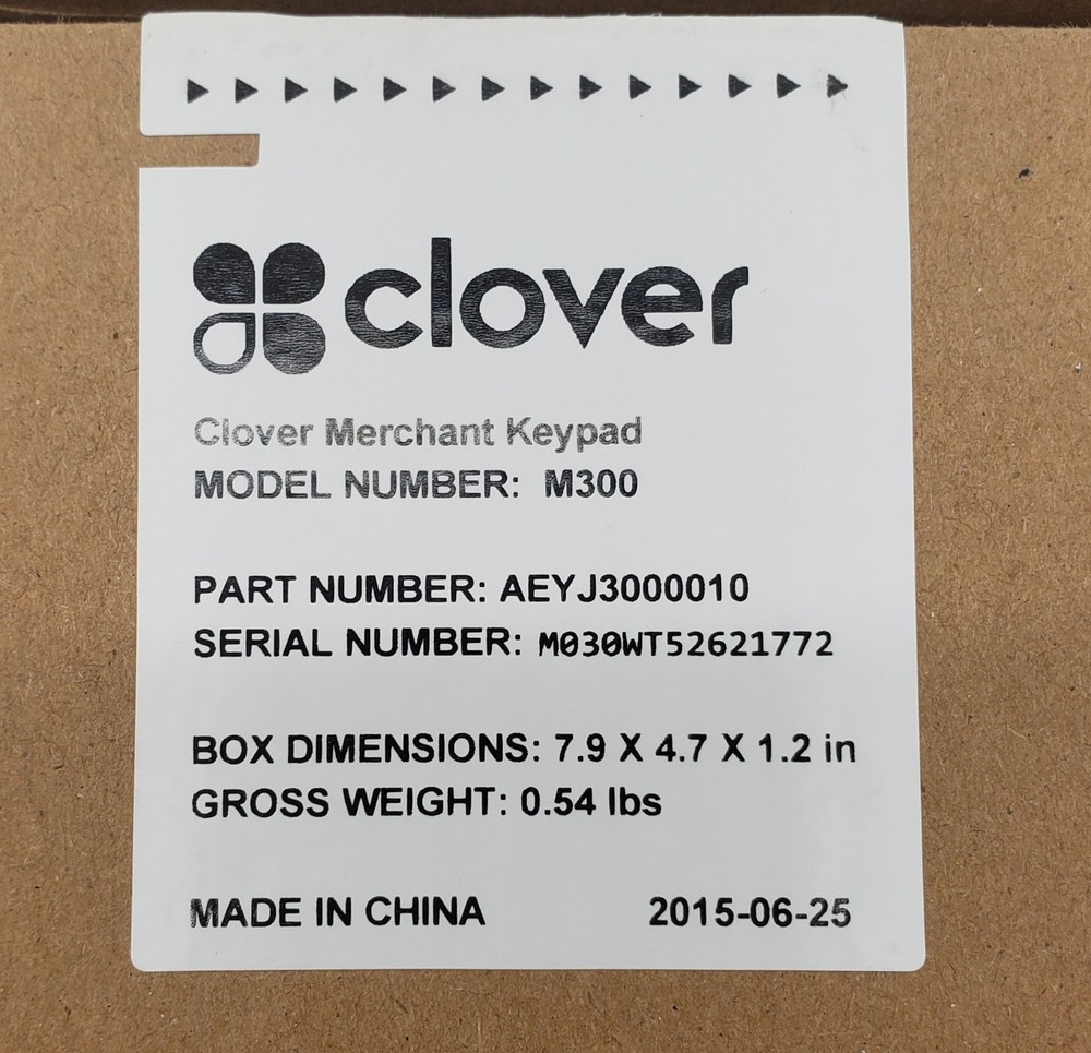 Clover M300 Merchant Keypad USB , Black
