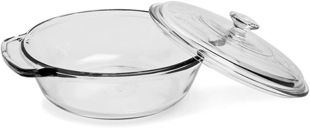 2 Quart Glass Casserole Dish, Clear