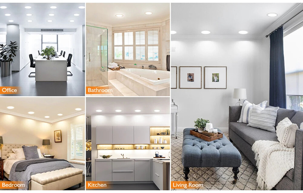 10PC 7W LED Ceiling Light Dimmable Downlight Panel Light Spotlight 85-240V US