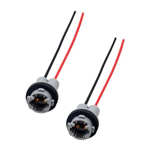 T15 912 920 921 Car Bulb Socket Pre-Wire Pigtail Adapter, Nylon Base 2PCS