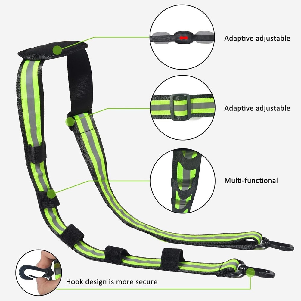 HYS 4.99ft Reflective Adjustable Shoulder Strap with Elastic to Secure Handheld