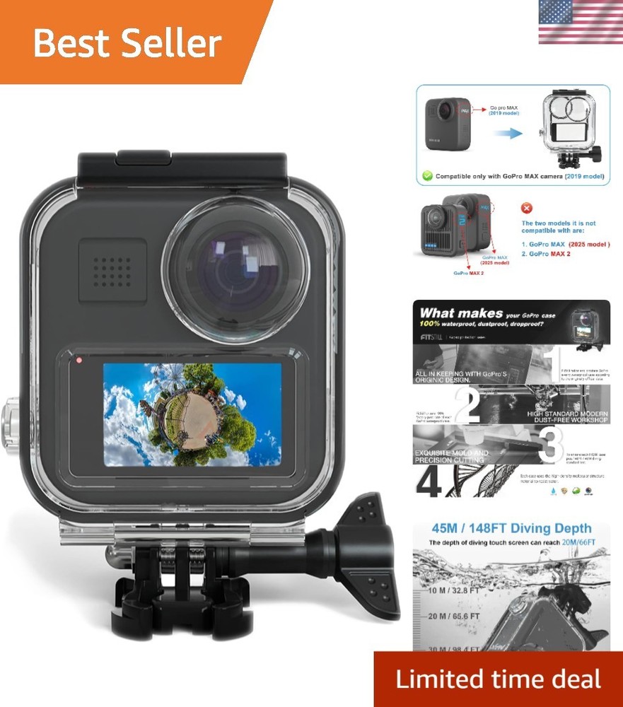 GoPro MAX 360 Waterproof Case - 147FT Diving Shell with Essential Accessories