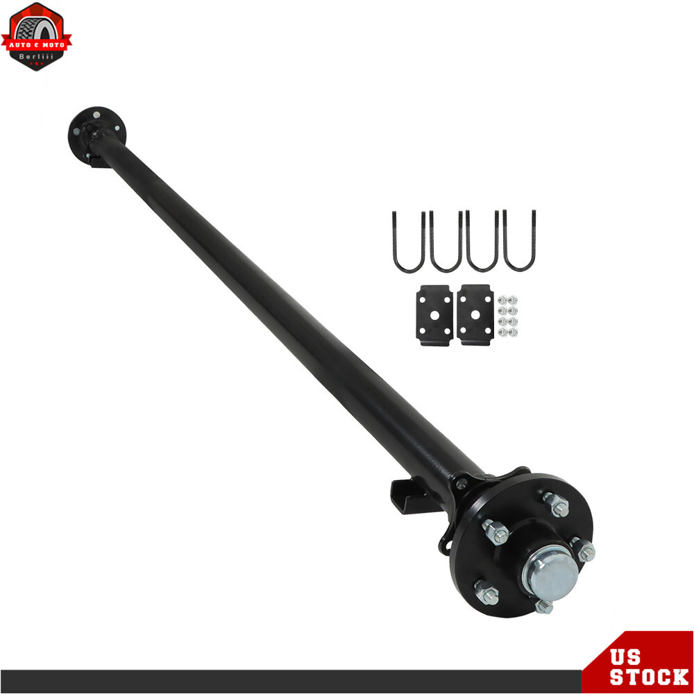 3500 lbs 5 lug 3.5K Boat Trailer Axle Cargo RV Camper Utility Axle w/ U Bolt Kit