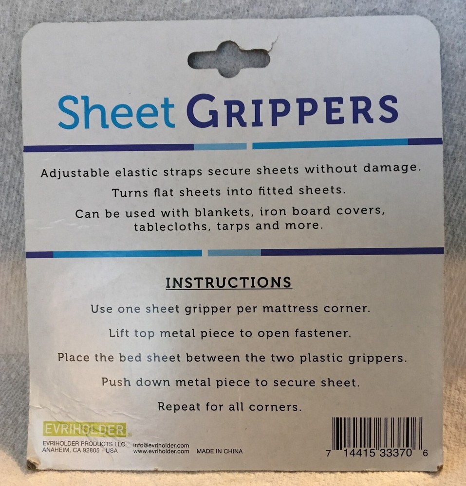 Sheet Grippers 4 Pc Evri Hold Bed Sheets In Place