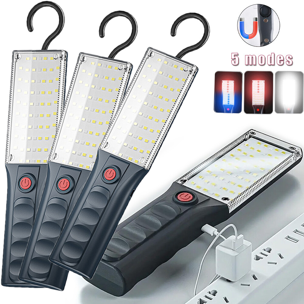 LED Work Light Rechargeable Mechanic Flashlight Lamp Magnetic 5 Lighting Modes