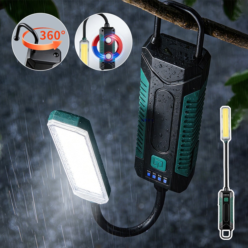 Rechargeable LED Work Light Magnetic Flashlight Lamp with Flexible Gooseneck