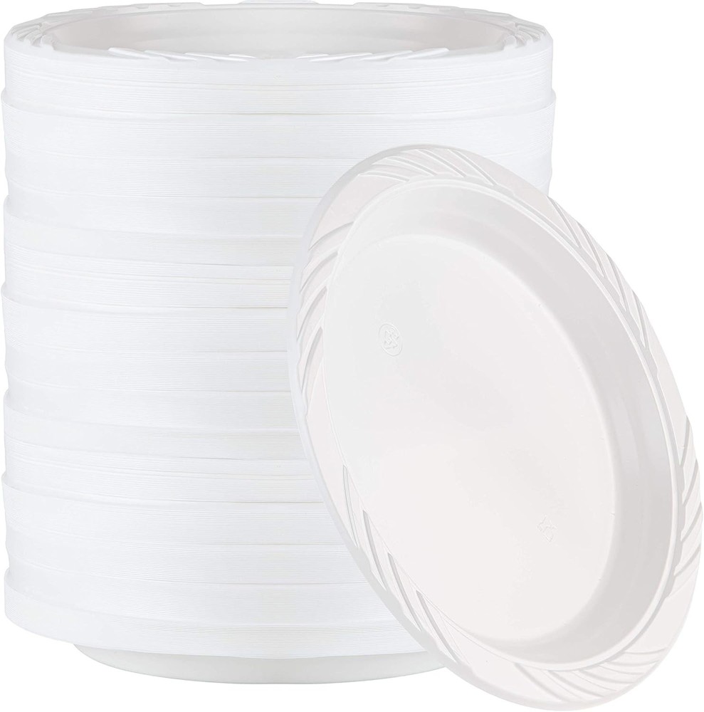 Disposable 7 Inch White Plastic Plates