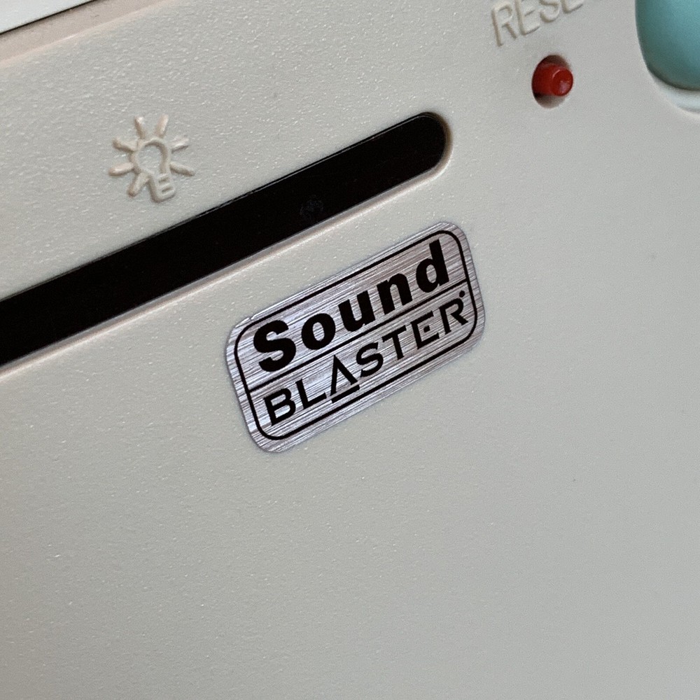 Creative Sound Blaster Computer Case Badge FLAT Sticker Retro 386 486 Pentium PC