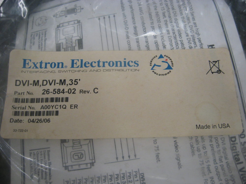 Extron Electronics 26-584-02 High Performance Digital Video Cable