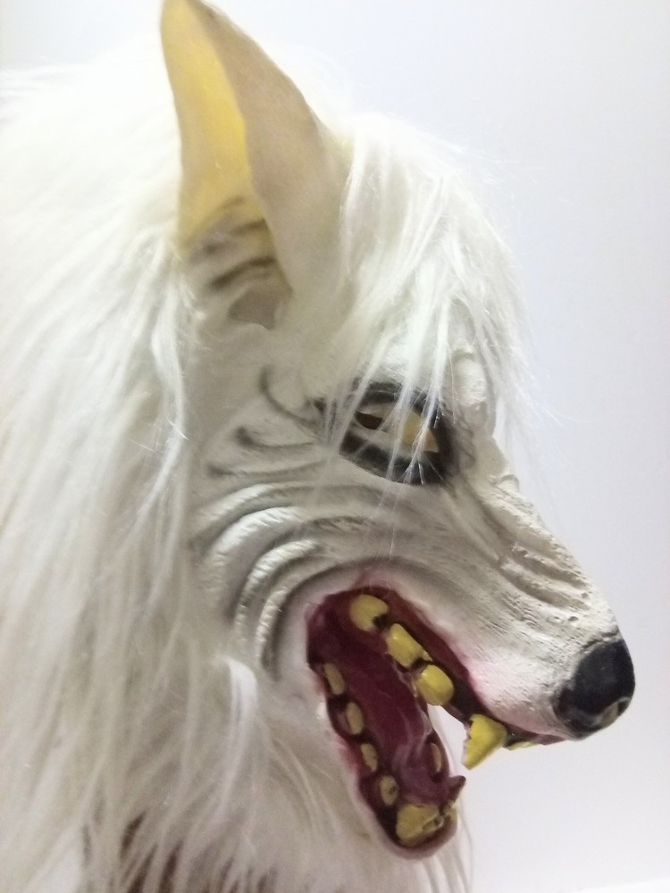 White Soft Rubber Wolf Mask