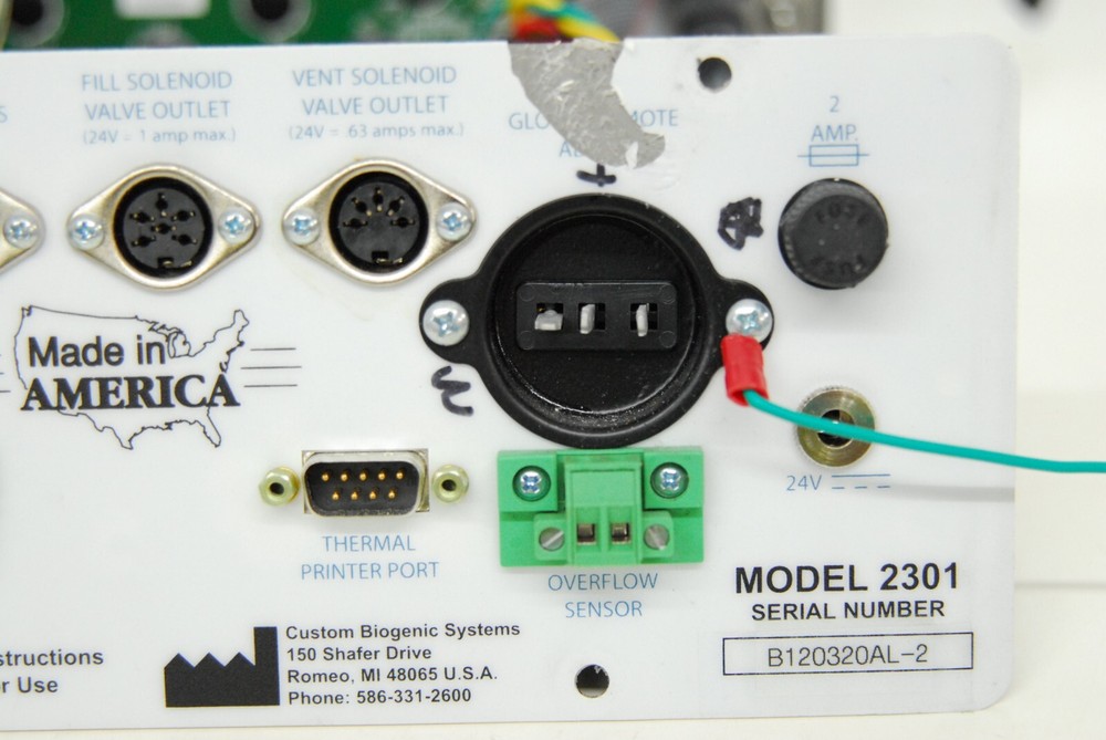 CBS Model 2301 Controller (from Cryo Freezer) Custom BioGenic Systems