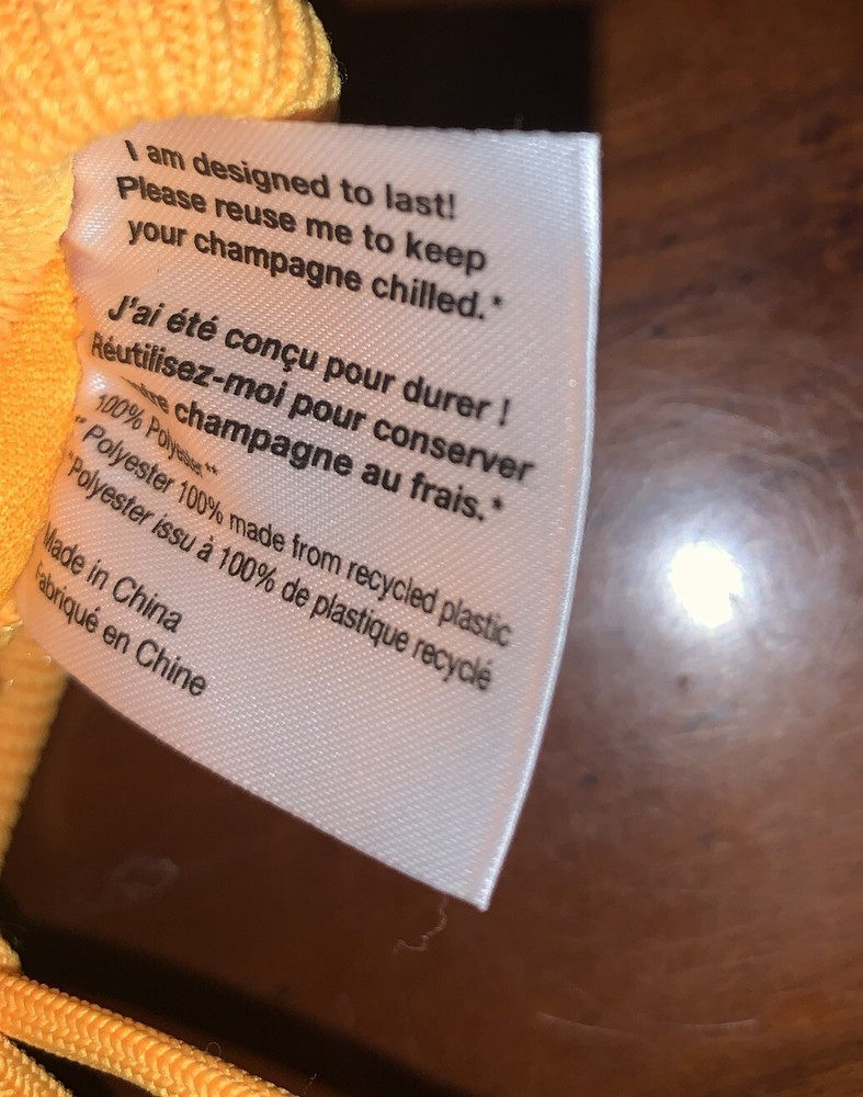 VEUVE CLICQUOT Bottle Ice Jacket. Pristine. Recycled Plastic. 3D Knitting Tech.