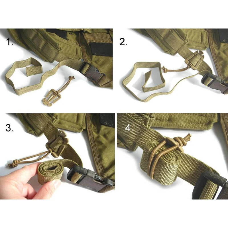 MOLLE Web Dominator Shock Cord Loops, USMC Coyote, 2-PACK