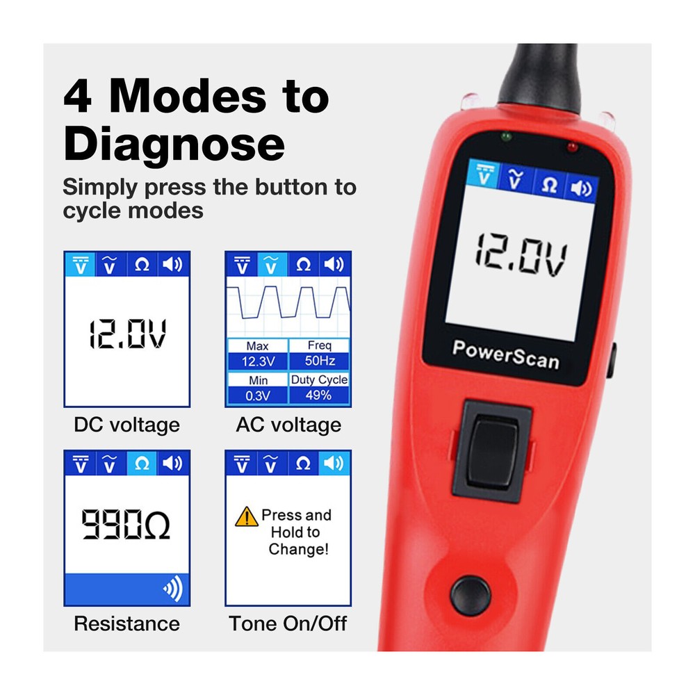 Original Autel PS100 Circuit Tester Electrical System Diagnostic Tool 12V/24V DC