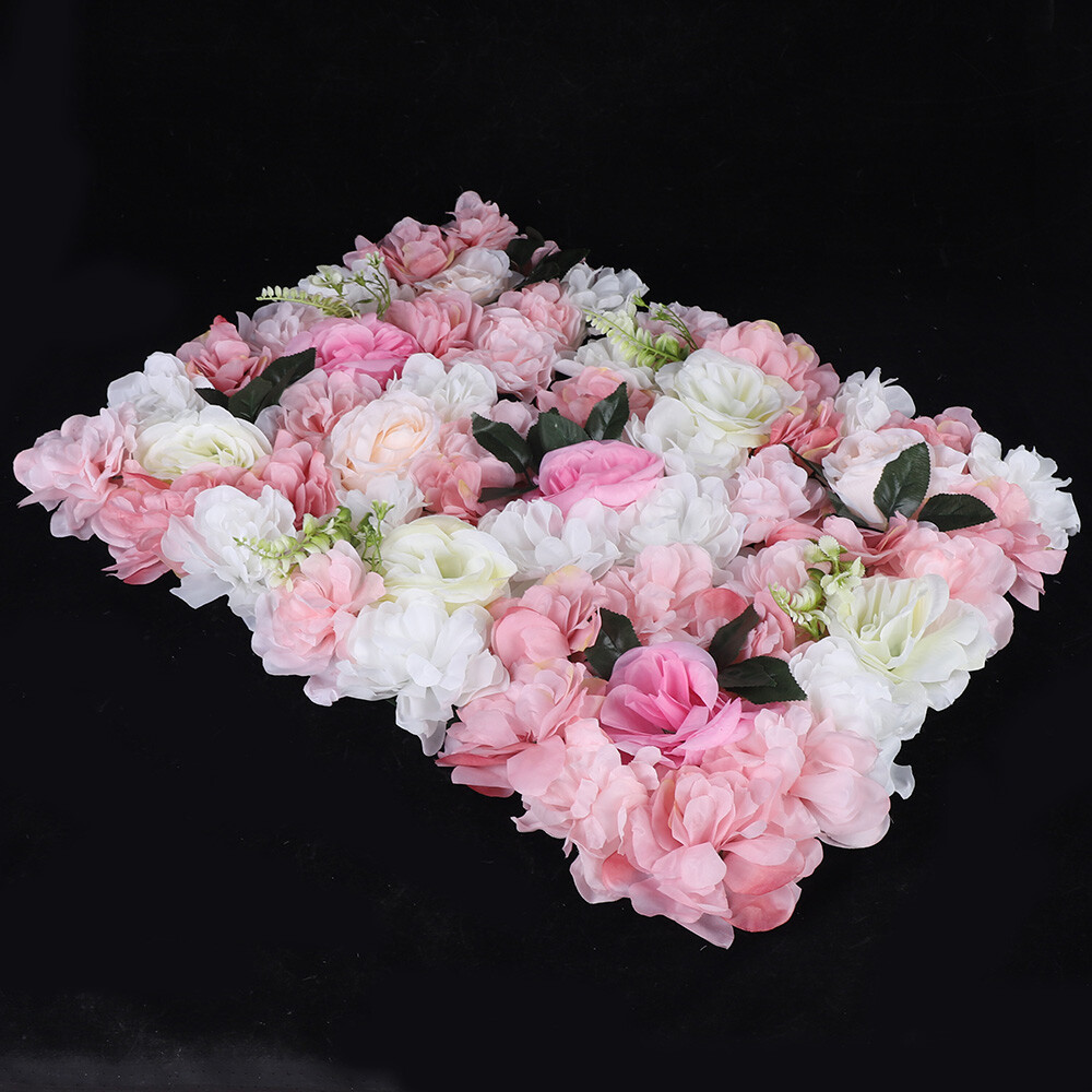 12PCS Artificial Flower Wall Panels Rose Hydrangea Backdrop Panel Wedding Decor